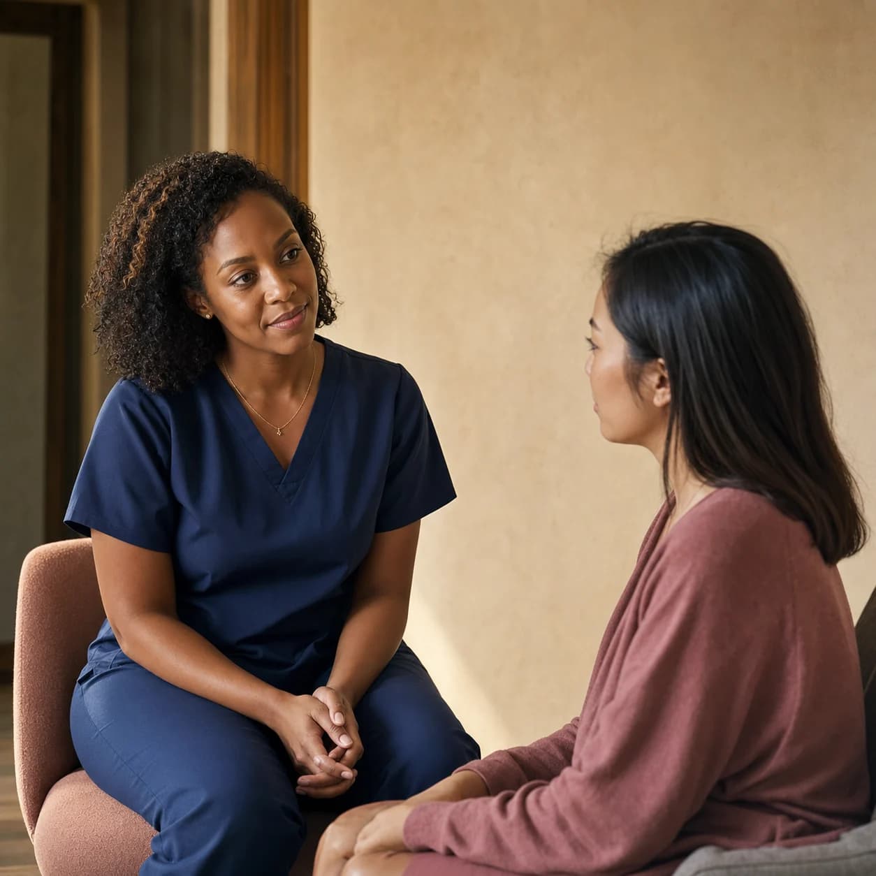 Surgeon consulting with a fertility patient before a procedure
